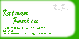 kalman paulin business card