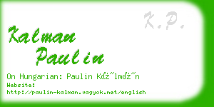 kalman paulin business card